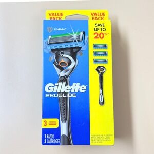 Gillette ProGlide Mens Razor and 3 Cartridges Refills Value Pack New